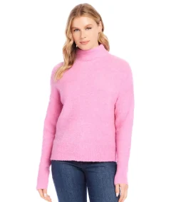 Mock Neck Boucle Sweater