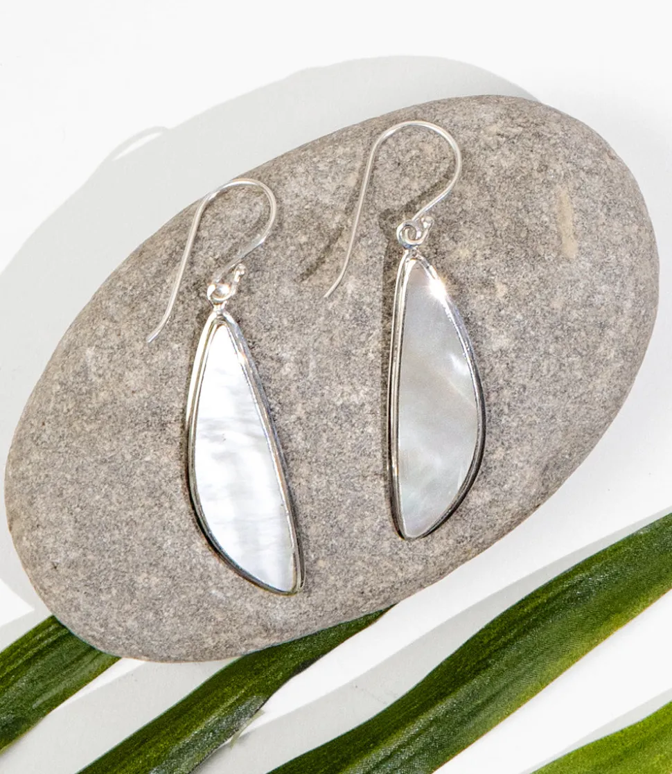 Mother of Pearl Scalene Drop Earrings