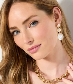 Mother of Pearl Three Drop Earrings