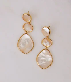 Mother of Pearl Three Drop Earrings