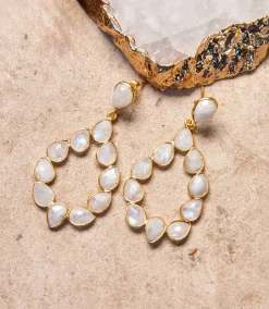 Multi Gemstone Drop Earrings