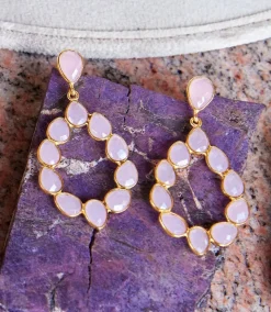 Multi Gemstone Drop Earrings