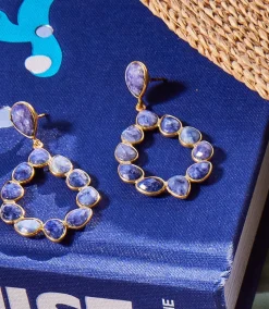 Multi Gemstone Drop Earrings