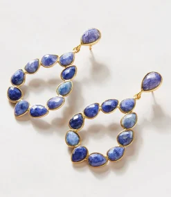 Multi Gemstone Drop Earrings