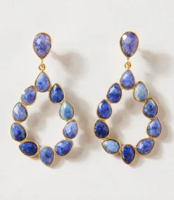 Multi Gemstone Drop Earrings