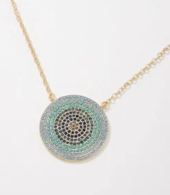 Ombre Pavé Disc Necklace