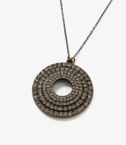 Open Disc Pavé Necklace