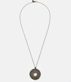 Open Disc Pavé Necklace