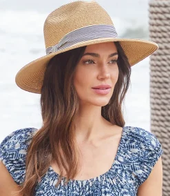 Panama Hat With Striped Band