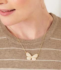 Pavé Butterfly Pendant Necklace
