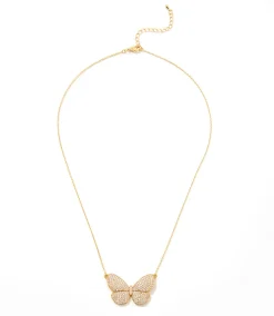 Pavé Butterfly Pendant Necklace