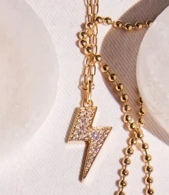 Pavé Lightning Bolt Necklace