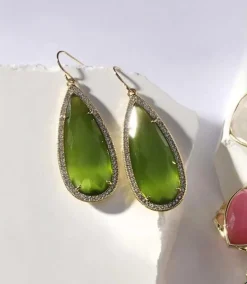 Pavé Long Teardrop Earrings