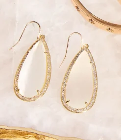Pavé Long Teardrop Earrings