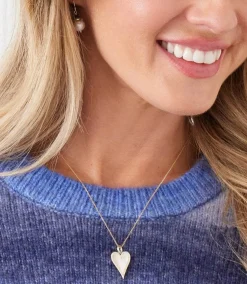 Pavé Mother Of Pearl Heart Necklace