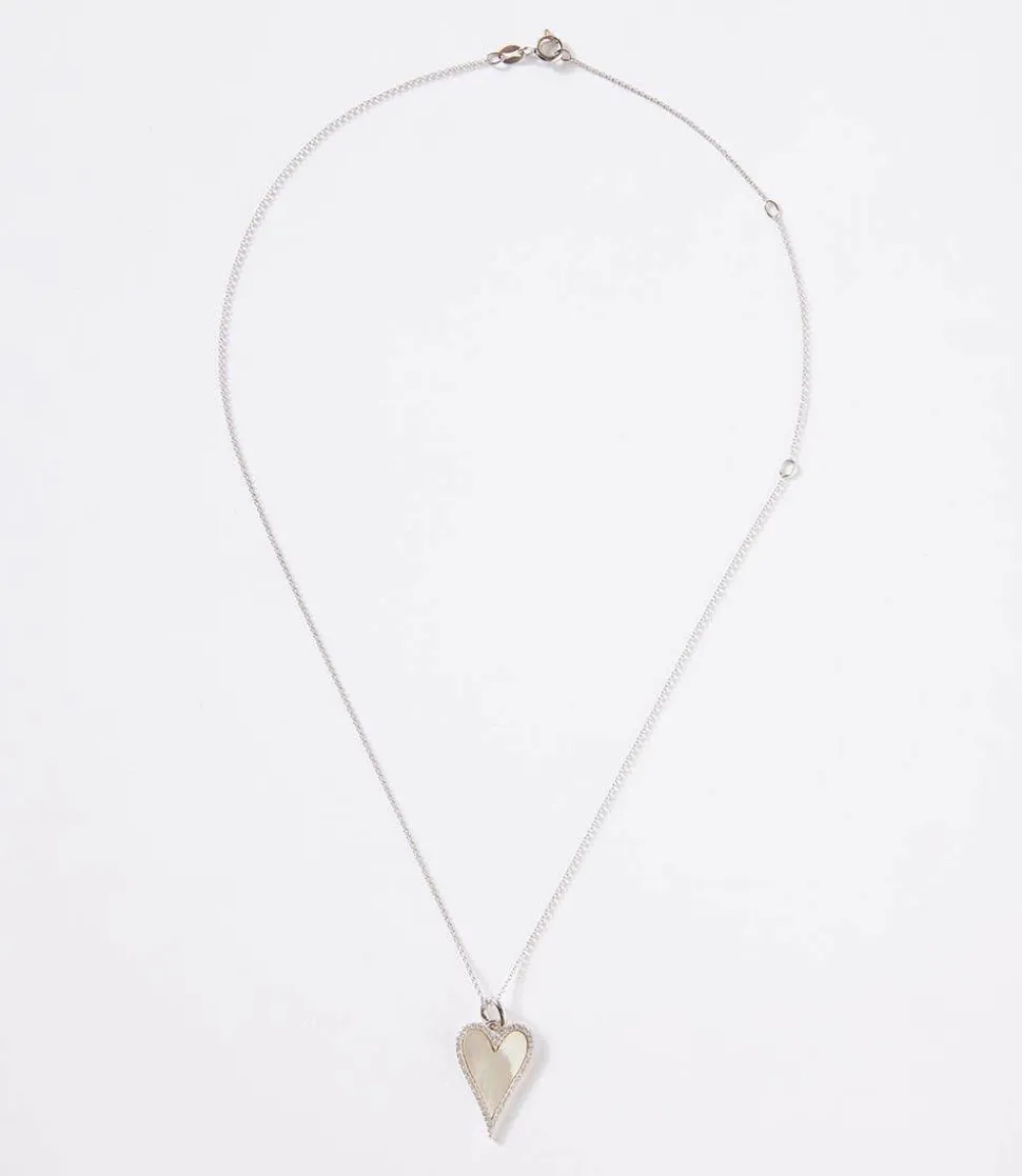 Pavé Mother Of Pearl Heart Necklace