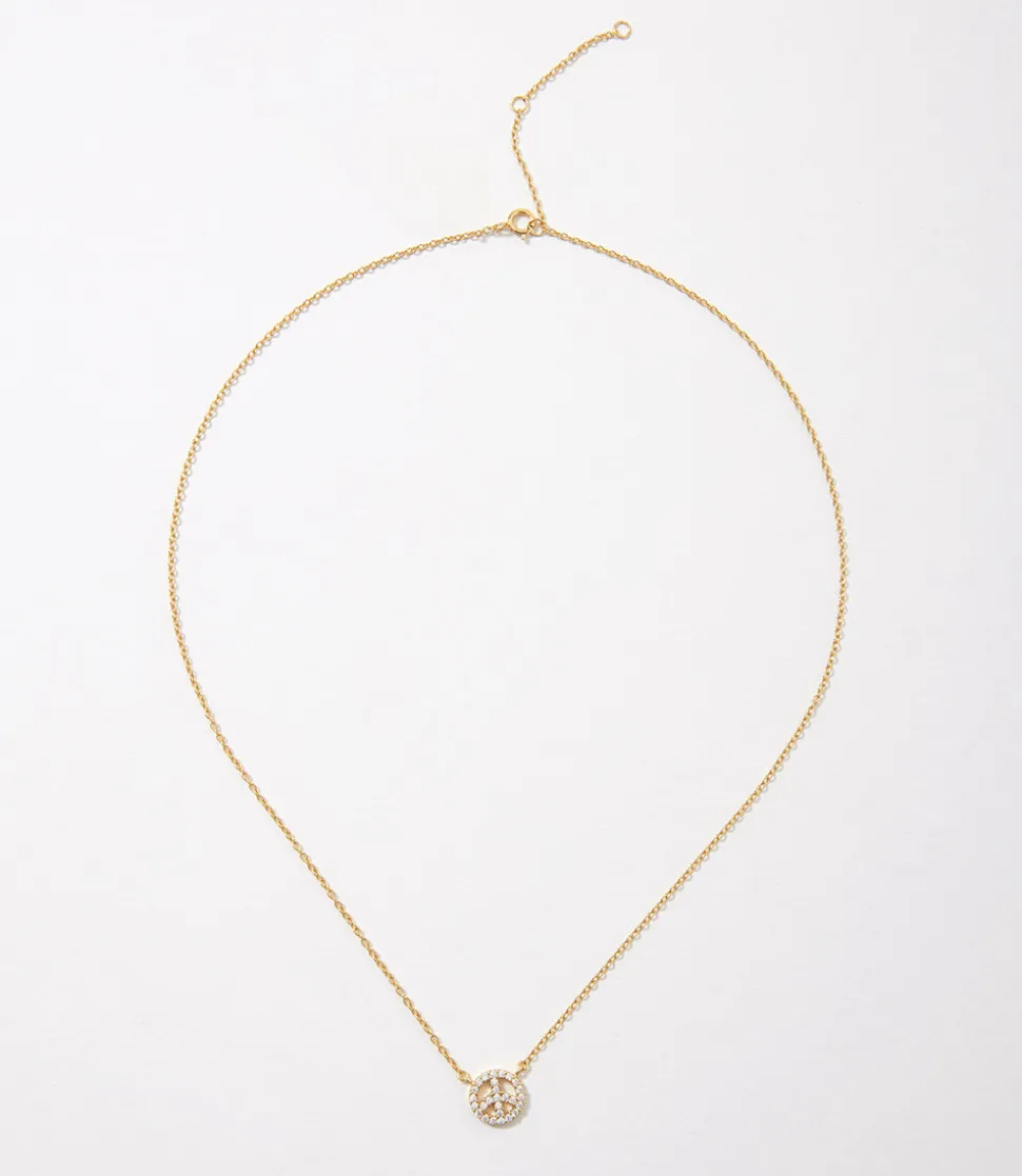 Pavé Peace Sign Necklace