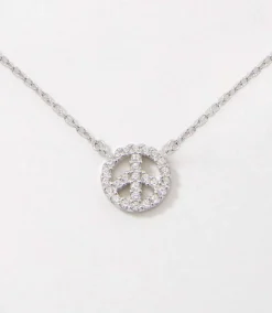 Pavé Peace Sign Necklace