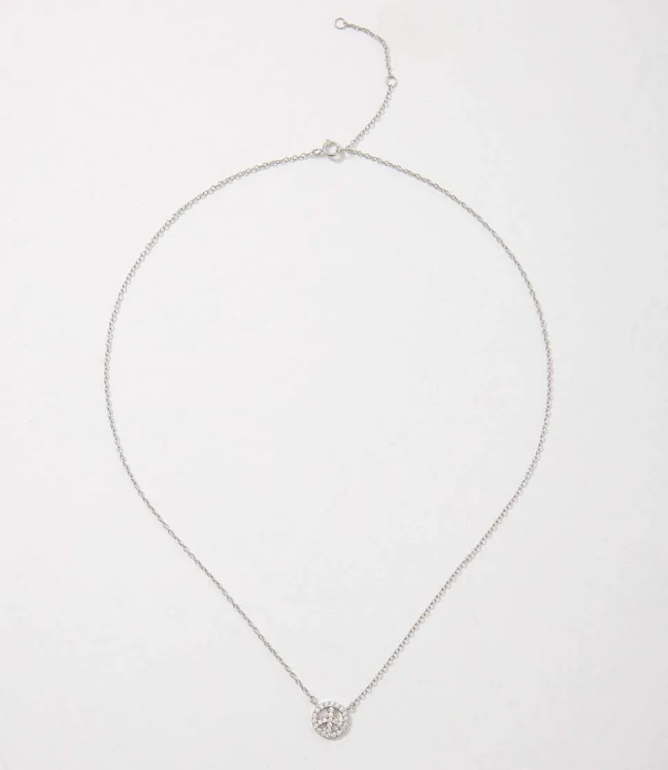 Pavé Peace Sign Necklace