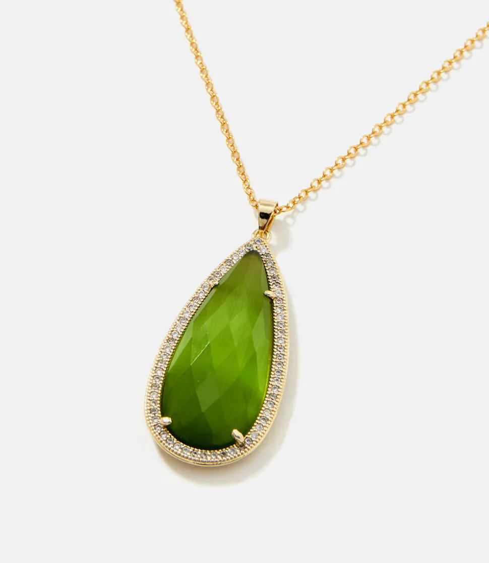 Pavé Teardrop Pendant Necklace