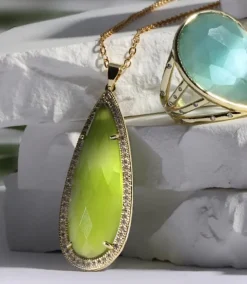 Pavé Teardrop Pendant Necklace