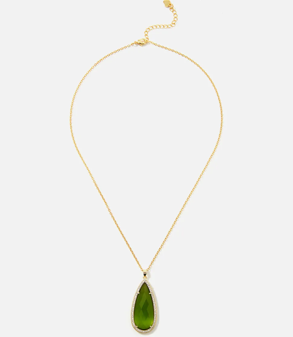 Pavé Teardrop Pendant Necklace