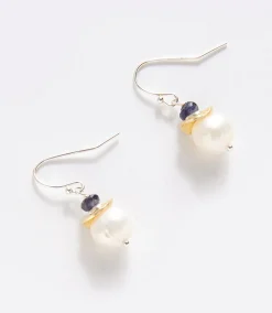 Pearl and Kyanite Drop Earrings