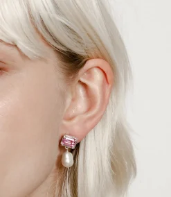 Pearl And Sapphire Earrings