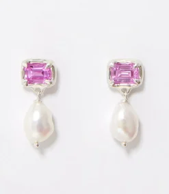 Pearl And Sapphire Earrings