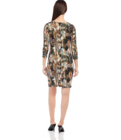 Petite Size 3/4 Sleeve Sheath Dress