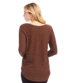 Petite Size 3/4 Sleeve Shirttail Top