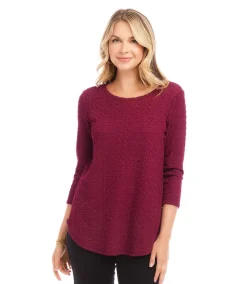 Petite Size 3/4 Sleeve Shirttail Top