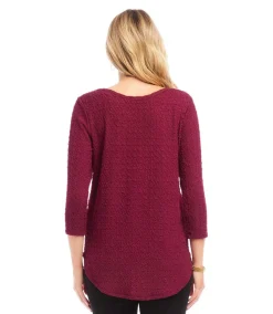 Petite Size 3/4 Sleeve Shirttail Top