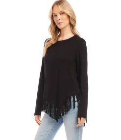 Petite Size Asymmetric Fringe Top