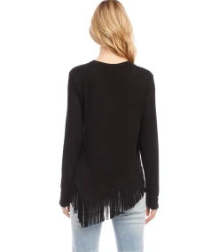 Petite Size Asymmetric Fringe Top
