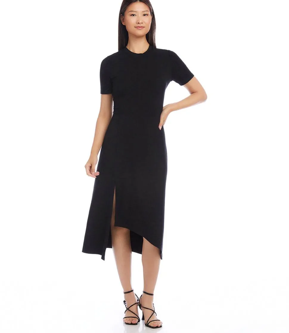 Petite Size Asymmetric Front-Slit Dress