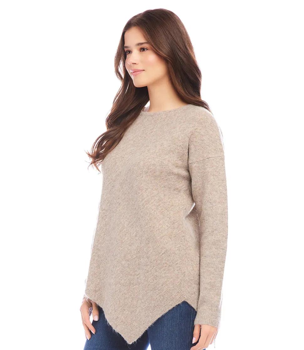 Petite Size Asymmetric Hem Sweater