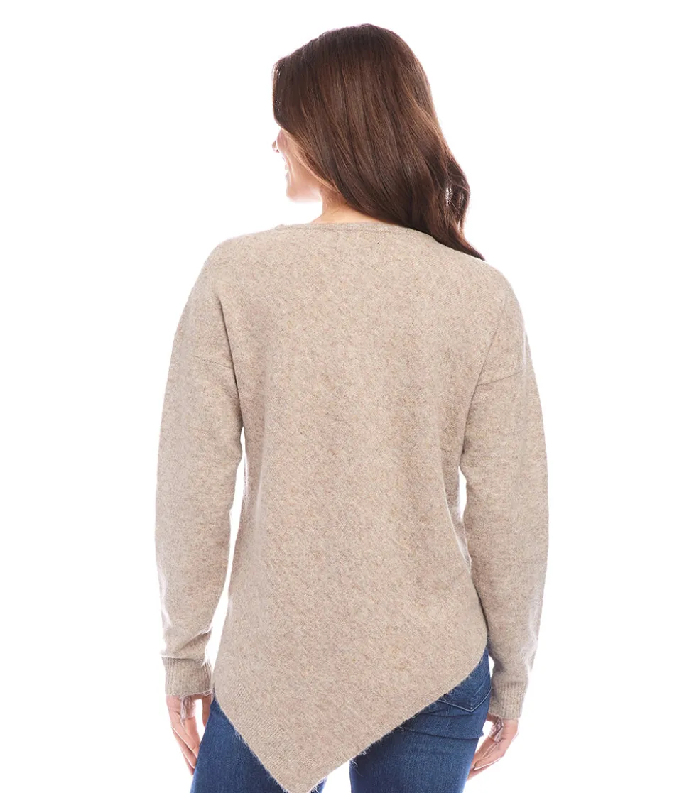 Petite Size Asymmetric Hem Sweater