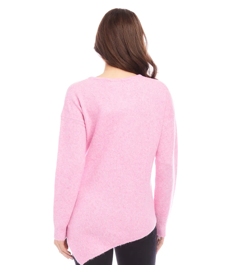 Petite Size Asymmetric Hem Sweater