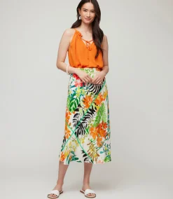Petite Size Bias Cut Midi Skirt
