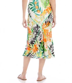 Petite Size Bias Cut Midi Skirt