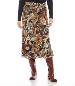 Petite Size Bias Cut Midi Skirt