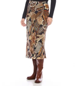 Petite Size Bias Cut Midi Skirt