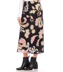 Petite Size Bias Cut Midi Skirt