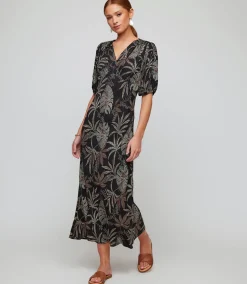 Petite Size Bias Puff Sleeve Dress
