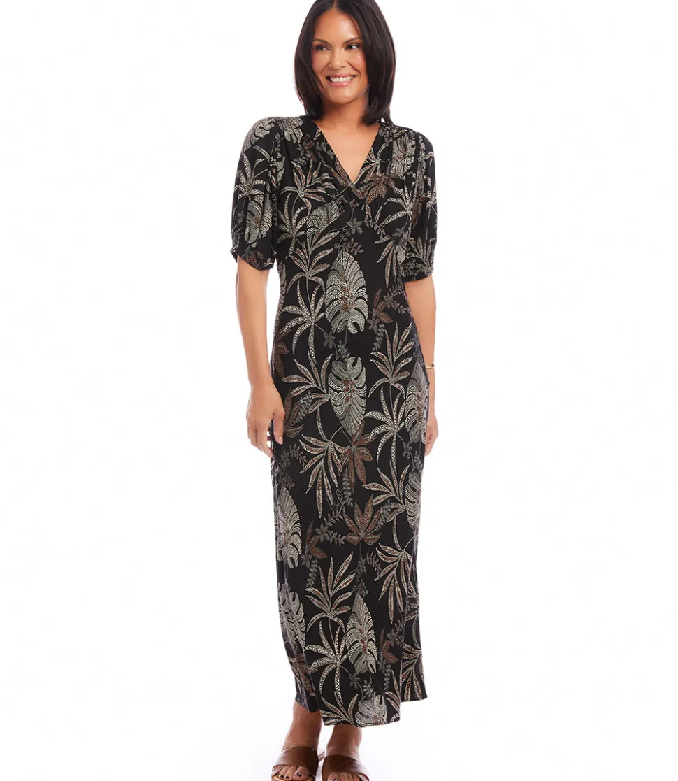 Petite Size Bias Puff Sleeve Dress