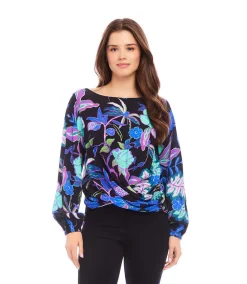 Petite Size Boatneck Drape Top