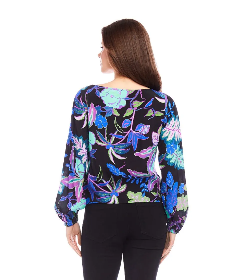 Petite Size Boatneck Drape Top
