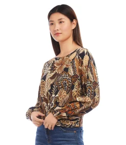 Petite Size Boatneck Drape Top