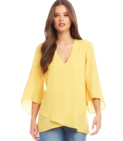 Petite Size Bracelet Sleeve Asymmetric Top